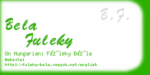 bela fuleky business card